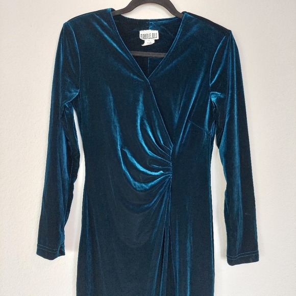 Vintage Robbie Bee Velvet Maxi Dress Size 6 - Picture 2 of 9